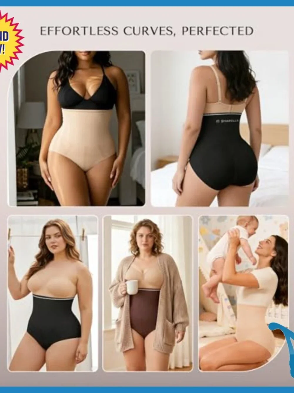 High Waisted Tummy Control Shapewear Panties Seamless Compression Briefs Medium